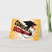 Afstuderen gefeliciteerd met een voetbalster kaart (Voorkant)