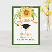 Afstuderen gefeliciteerd met Floral Card Kaart (Gele Bloem)