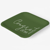 Afstuderen gefeliciteerd met groen papieren bordje (Gebogen)