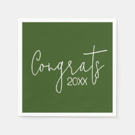 Afstuderen gefeliciteerd met groen servet
