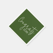 Afstuderen gefeliciteerd met groen servet (Hoek)