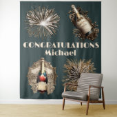 Afstuderen Gefeliciteerd met het vieren van bubbel Wandkleed (In situ)