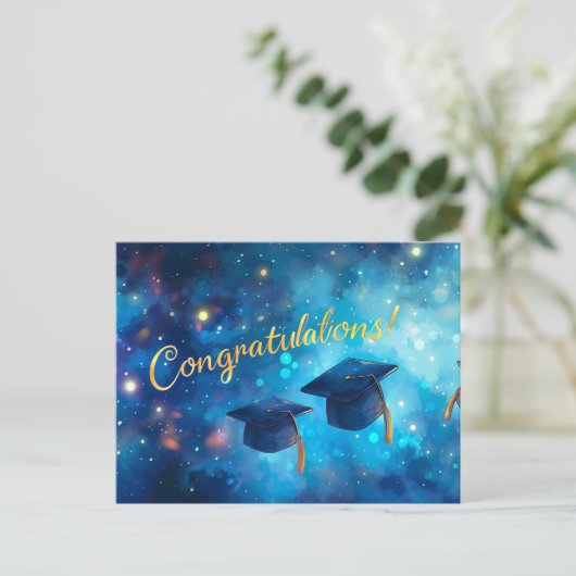 Afstuderen Gefeliciteerd met je vakantie Briefkaar Feestdagenkaart (Staand voorkant)