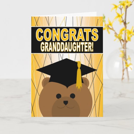 Afstuderen Gefeliciteerd met kleindochter Kaart (Gele Bloem)
