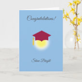 Afstuderen gefeliciteerd met lichtblauw kaart (Gele Bloem)