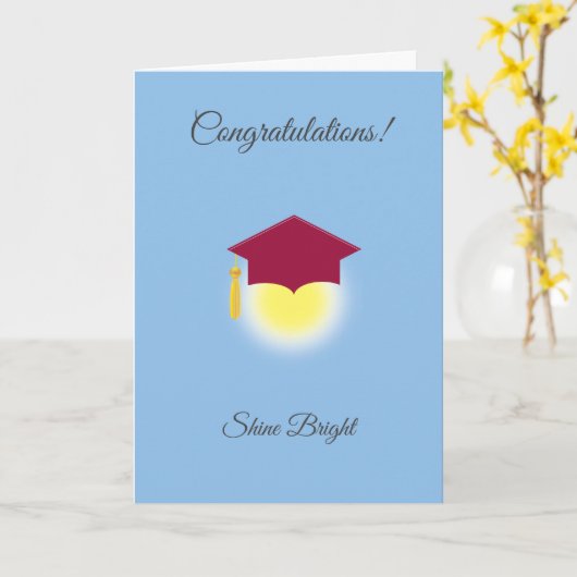 Afstuderen gefeliciteerd met lichtblauw kaart (Gele Bloem)