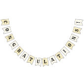 Afstuderen gefeliciteerd met modern zwart Gold dec Vlaggetjes (Alle)