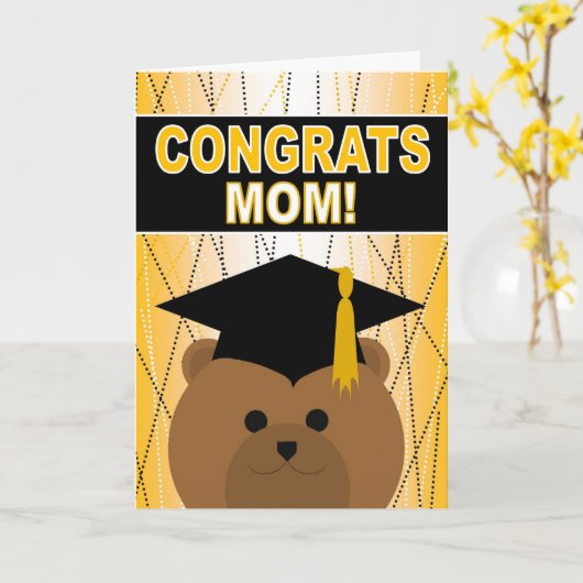 Afstuderen Gefeliciteerd met moeder / moeder Kaart (Gele Bloem)