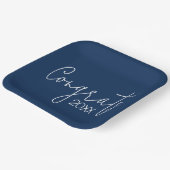 Afstuderen gefeliciteerd met Navy Blue Papieren Bordje (Gebogen)