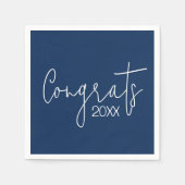 Afstuderen gefeliciteerd met Navy Blue Servet (Voorkant)