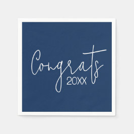 Afstuderen gefeliciteerd met Navy Blue Servet