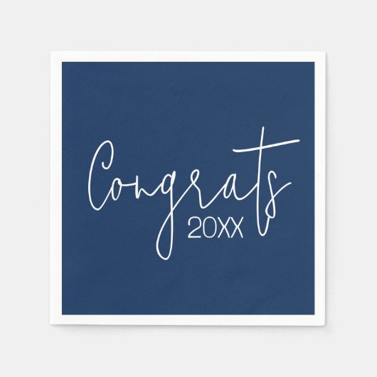 Afstuderen gefeliciteerd met Navy Blue Servet (Voorkant)