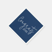 Afstuderen gefeliciteerd met Navy Blue Servet (Hoek)