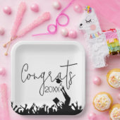 Afstuderen gefeliciteerd met Petten Papieren Bordje (Feest)