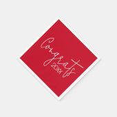 Afstuderen gefeliciteerd met rood servet (Hoek)