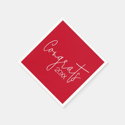 Afstuderen gefeliciteerd met rood servet (Hoek)