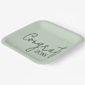 Afstuderen Gefeliciteerd met Sage Green Papieren Bordje (Gebogen)