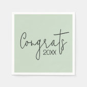 Afstuderen Gefeliciteerd met Sage Green Servet (Voorkant)