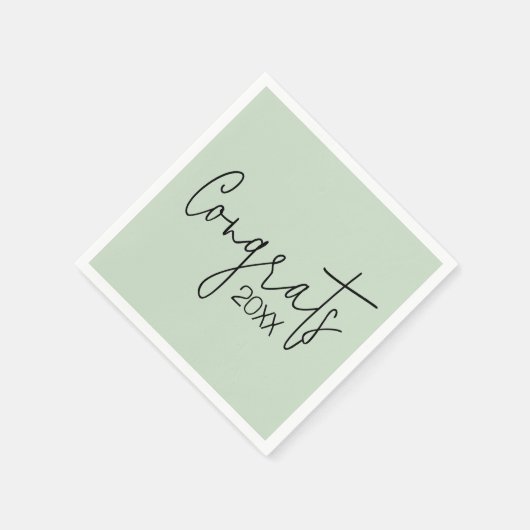 Afstuderen Gefeliciteerd met Sage Green Servet (Hoek)