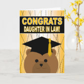 Afstuderen gefeliciteerd met schoondochter kaart (Gele Bloem)