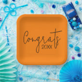 Afstuderen gefeliciteerd met Sinaasappel Papieren Bordje (Feest)