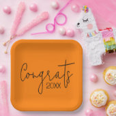 Afstuderen gefeliciteerd met Sinaasappel Papieren Bordje (Feest)