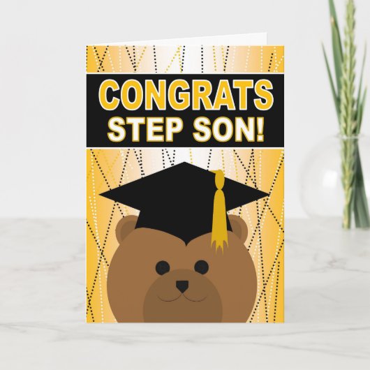 Afstuderen gefeliciteerd met Step Son Kaart (Voorkant)