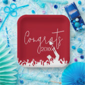 Afstuderen gefeliciteerd met witte Petten Papieren Bordje (Feest)