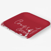 Afstuderen gefeliciteerd met witte Petten Papieren Bordje (Gebogen)