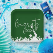 Afstuderen gefeliciteerd met witte Petten Papieren Bordje (Feest)