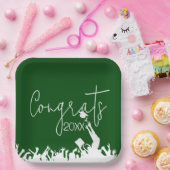 Afstuderen gefeliciteerd met witte Petten Papieren Bordje (Feest)