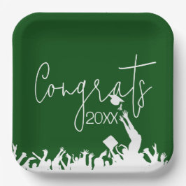 Afstuderen gefeliciteerd met witte Petten Papieren Bordje