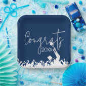 Afstuderen gefeliciteerd met witte Petten Papieren Bordje (Feest)