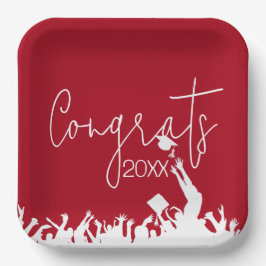 Afstuderen gefeliciteerd met witte Petten Papieren Bordje