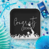 Afstuderen gefeliciteerd met witte Petten Papieren Bordje (Feest)