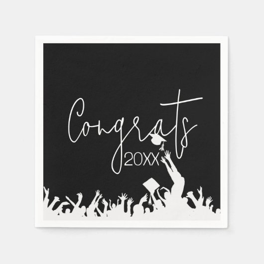 Afstuderen gefeliciteerd met witte Petten Servet (Voorkant)
