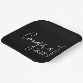 Afstuderen gefeliciteerd met zwart papieren bordje (Gebogen)