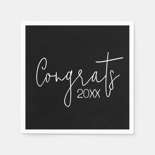 Afstuderen gefeliciteerd met zwart servet (Voorkant)