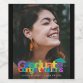 Afstuderen Gefeliciteerd Modern Afstuderen Wijn Etiket (Enkel label)