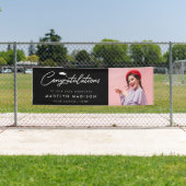 Afstuderen gefeliciteerd moderne foto zwart spandoek (Insitu)