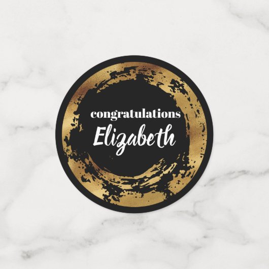 Afstuderen Gefeliciteerd Monogram Faux Gold Confetti (Kleine voorkant)