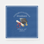 Afstuderen Gefeliciteerd Mortar Board Diploma Servet (Voorkant)