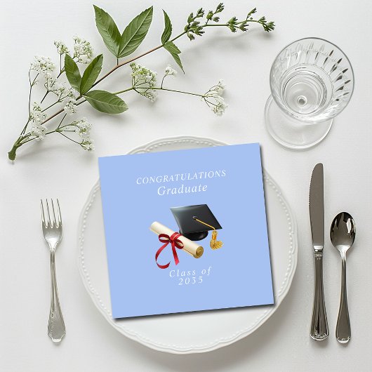 Afstuderen Gefeliciteerd Mortar Board Diploma Servet