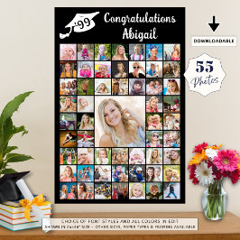 Afstuderen Gefeliciteerd Naam 55 Fotocollage Poster