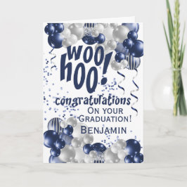 Afstuderen gefeliciteerd Navy Balloon Kaart