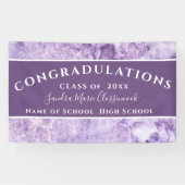 Afstuderen gefeliciteerd Paars Amethyst Crystal Spandoek (Horizontaal)