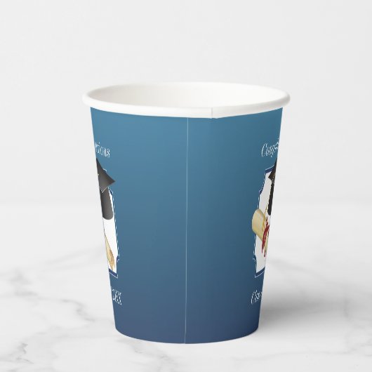 Afstuderen gefeliciteerd papieren bekers (Rechts)