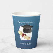 Afstuderen gefeliciteerd papieren bekers (Voorkant)