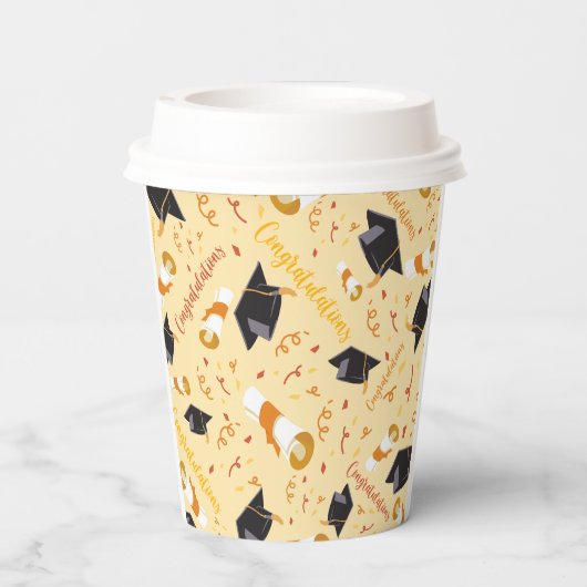 Afstuderen gefeliciteerd papieren bekers (Achterkant)