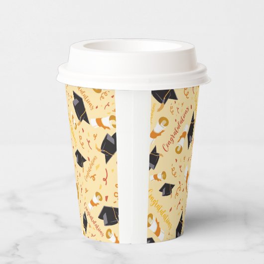 Afstuderen gefeliciteerd papieren bekers (Rechts)